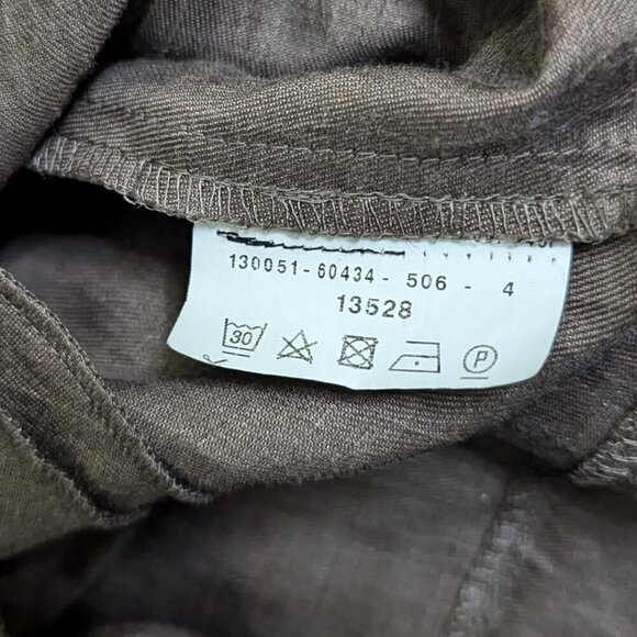 Gerry Weber Cinch Sleeves Buttoned Front Blazer Top Linen Brown Bronze FR 42 M - Picture 6 of 9